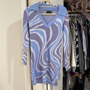 ASOS Lavender and White Swirl Knit Dress